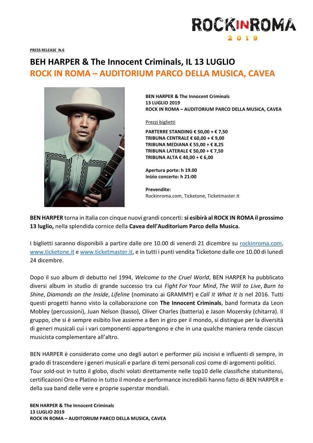 Rock in Roma – Auditorium Parco Della Musica, Cavea