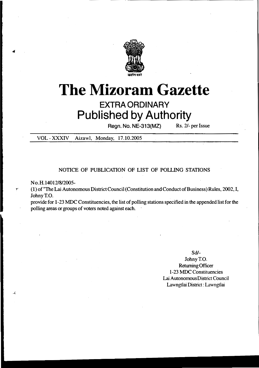 The Mizoram Gazette