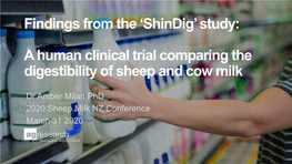 A Human Clinical Trial Comparing the Digestibility of Sheep and Cow Milk
