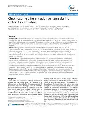 Chromosome Differentiation Patterns During Cichlid Fish Evolution