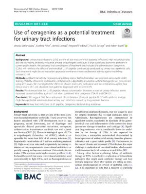 Use of Ceragenins As a Potential Treatment for Urinary Tract Infections Urszula Wnorowska1, Ewelina Piktel1, Bonita Durnaś2, Krzysztof Fiedoruk3, Paul B