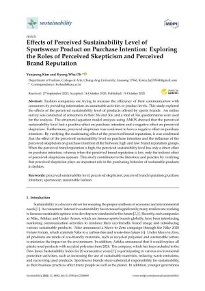 Effects of Perceived Sustainability Level of Sportswear Product