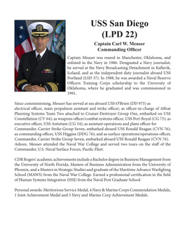 USS San Diego (LPD 22) Captain Carl W