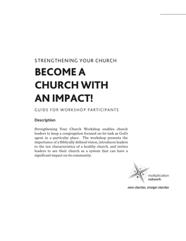 Become a Church with an Impact! Guide for Workshop Participants