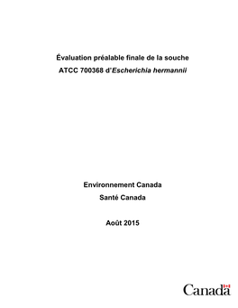 Environment Canada and Health Canada