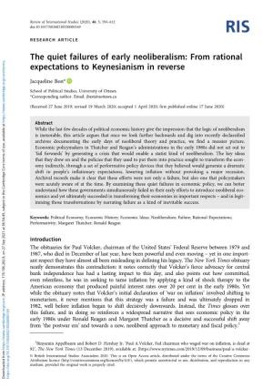 From Rational Expectations to Keynesianism in Reverse