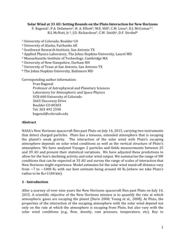 1 Solar Wind at 33 AU: Setting Bounds on the Pluto Interaction For