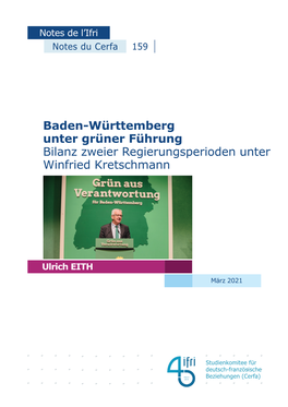 Baden-Württemberg Unter Grüner Führung. Bilanz Zweier