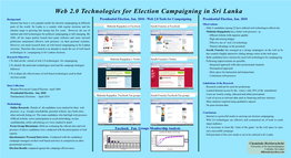 Web 2.0 Technologies for Election Campaigning in Sri Lanka