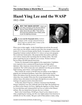 Hazel Ying Lee and the WASP 1912–1944