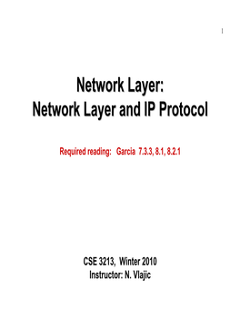 Network Layer and IP Protocol