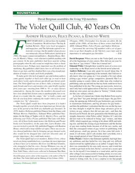 The Violet Quill Club, 40 Years On