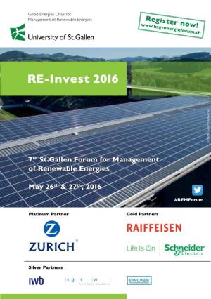 RE-Invest 2016 © Sankt Galler Stadtwerke © Sankt Galler Stadtwerke