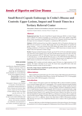 Small Bowel Capsule Endoscopy in Crohn's