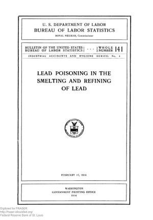 Lead Poisoning in the Smelting and Refining of Lead