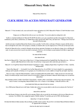 Minecraft Story Mode Free