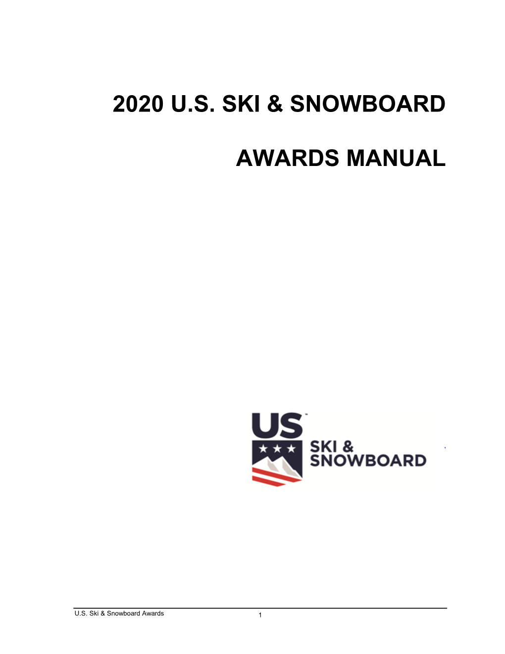 2020 Us Ski & Snowboard Awards Manual