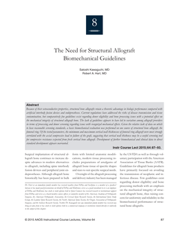 The Need for Structural Allograft Biomechanical Guidelines