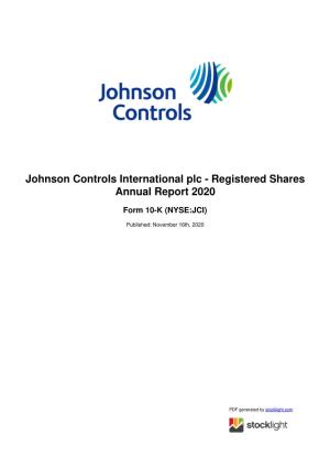 Johnson Controls International Annual Report 2020