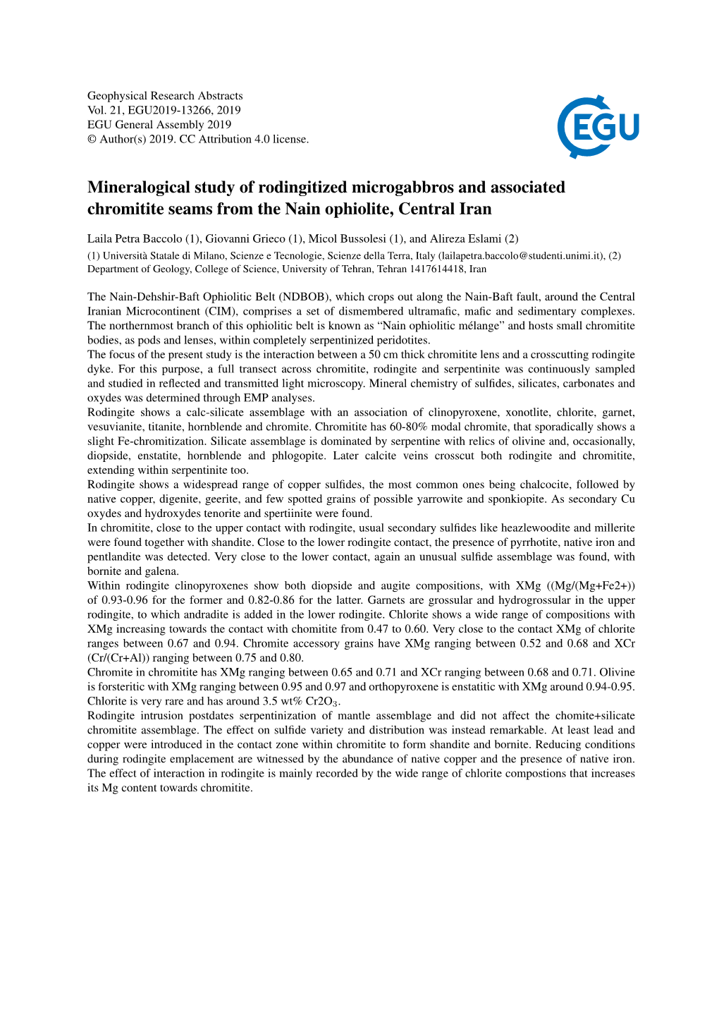 Mineralogical Study of Rodingitized Microgabbros and Associated Chromitite Seams from the Nain Ophiolite, Central Iran