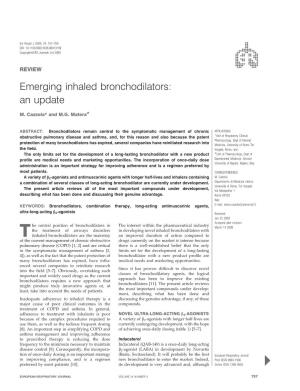 Emerging Inhaled Bronchodilators: an Update