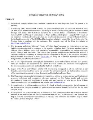Citizens' Charter of State Bank of India