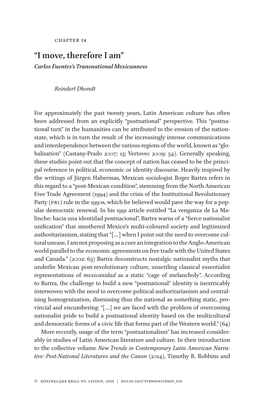 “I Move, Therefore I Am” Carlos Fuentes’S Transnational Mexicanness
