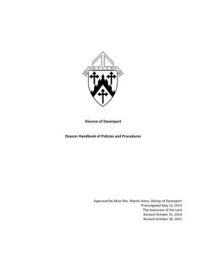 Diocese of Davenport Deacon Handbook of Policies and Procedures