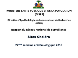 Rapport Du Réseau National De Surveillance MINISTERE