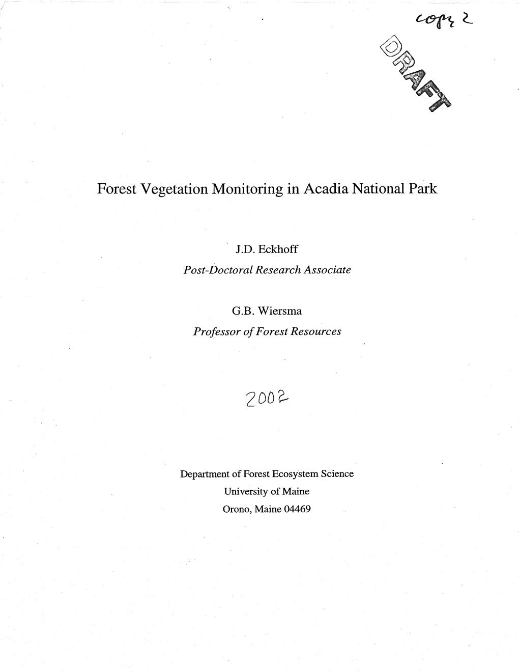 Forest Vegetation Monitoring in Acadia National Park