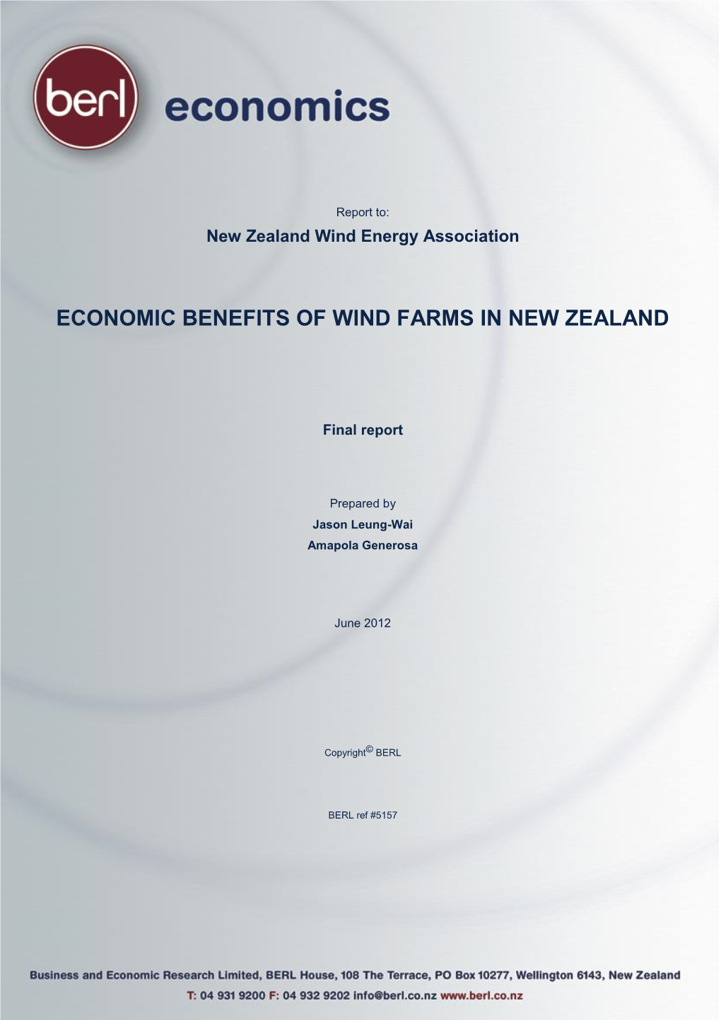 Economic Benefits of Wind Farms in New Zealand