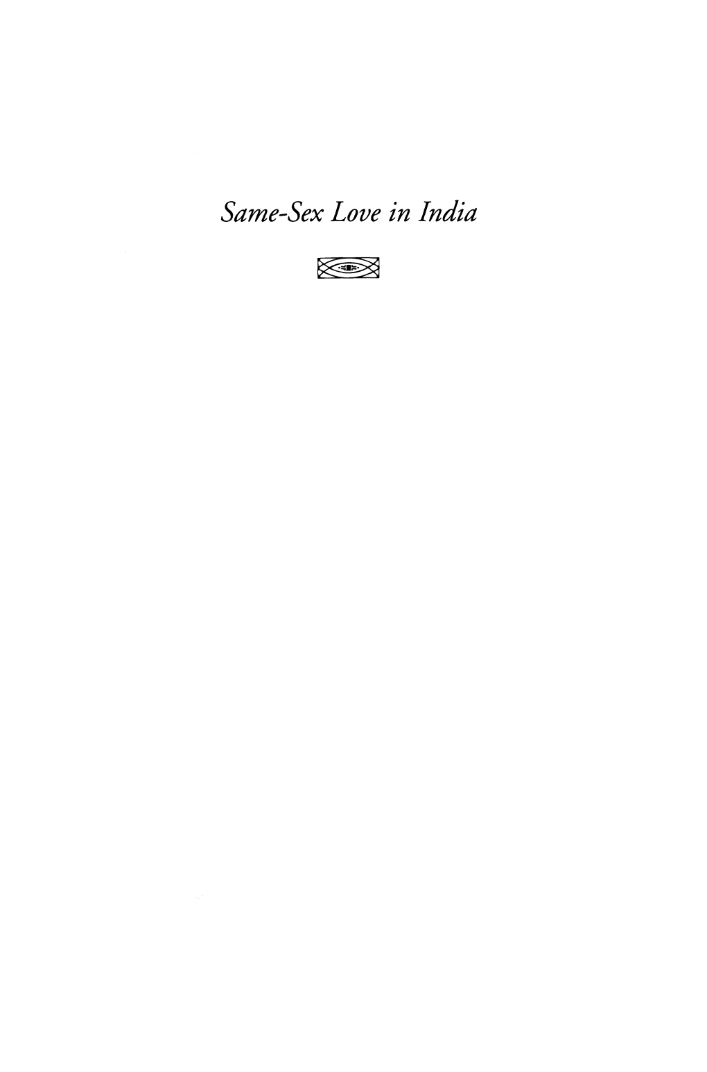 Same-Sex Love in India