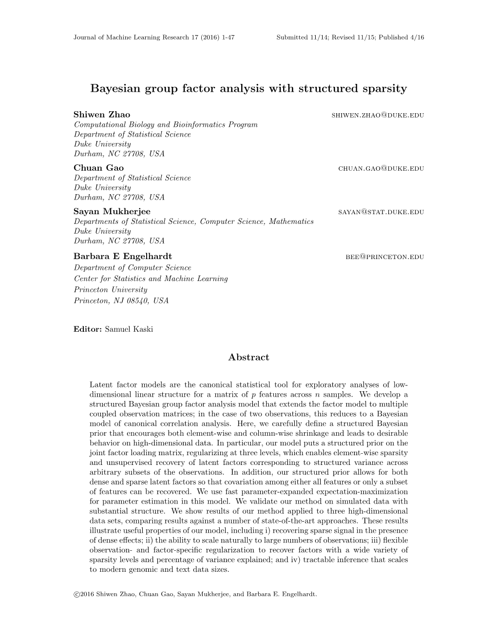 Bayesian Group Factor Analysis with Structured Sparsity