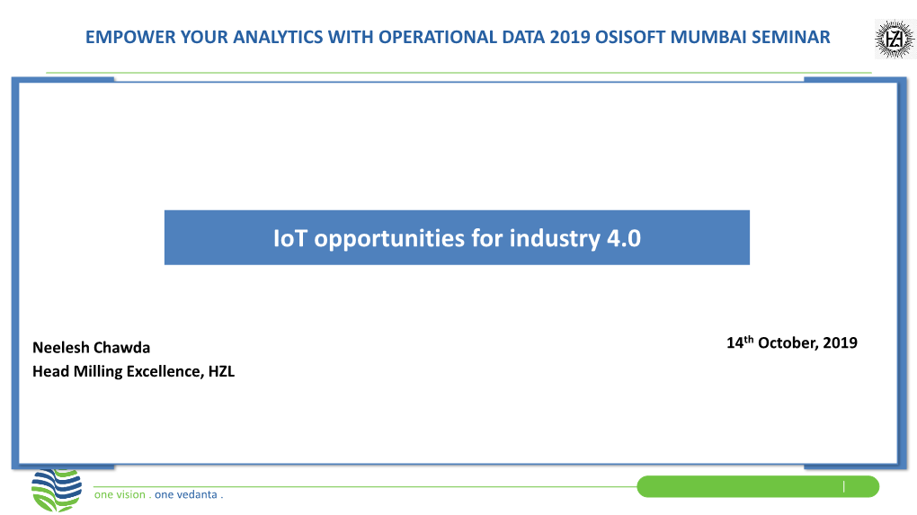 Iot Opportunities for Industry 4.0