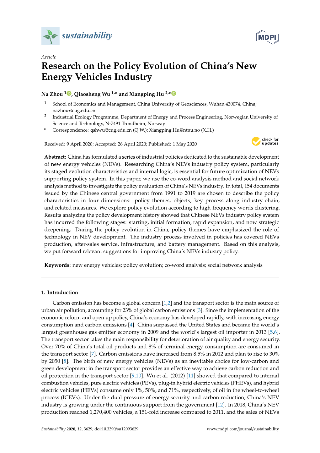Research on the Policy Evolution of China's New Energy Vehicles Industry