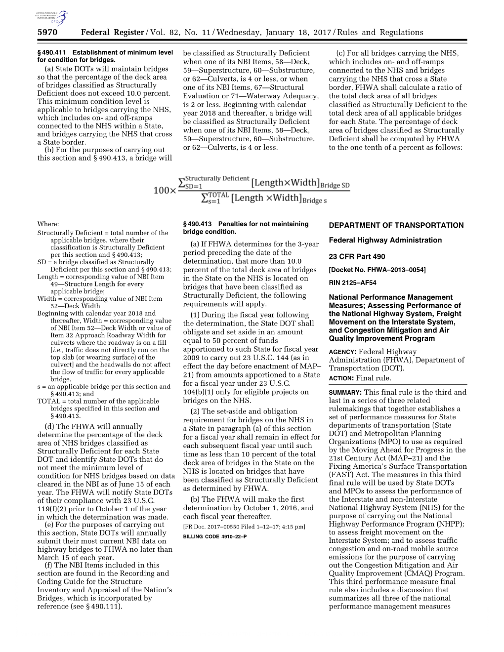 Federal Register/Vol. 82, No. 11/Wednesday, January 18, 2017