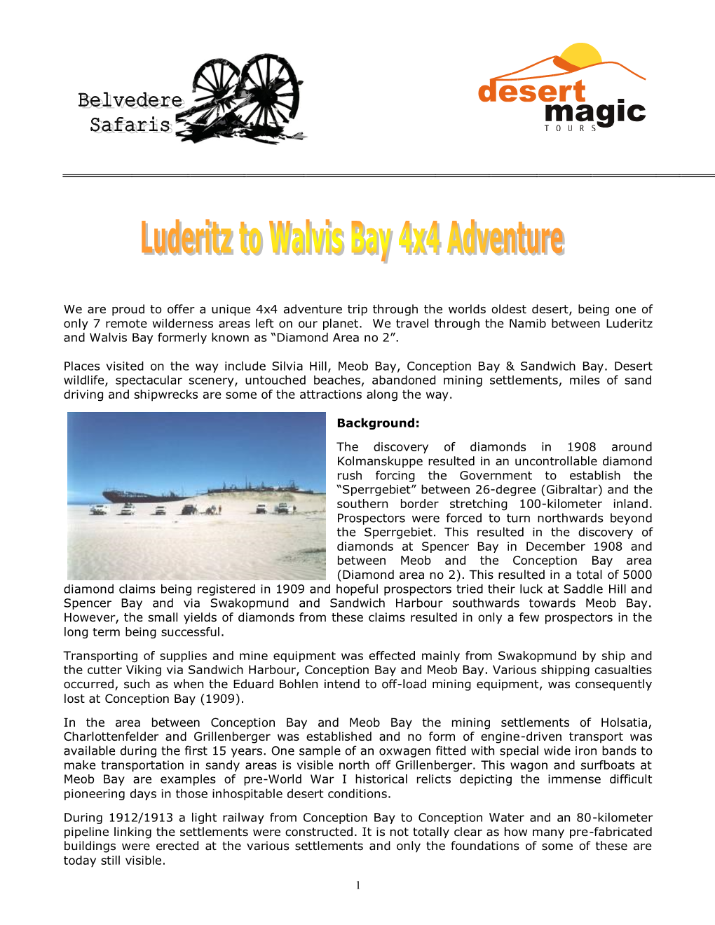 Coastways Tours and URI Adventures Joint Forces Offering This Trip Into the Namib Desert Between Luderitz and Walvis