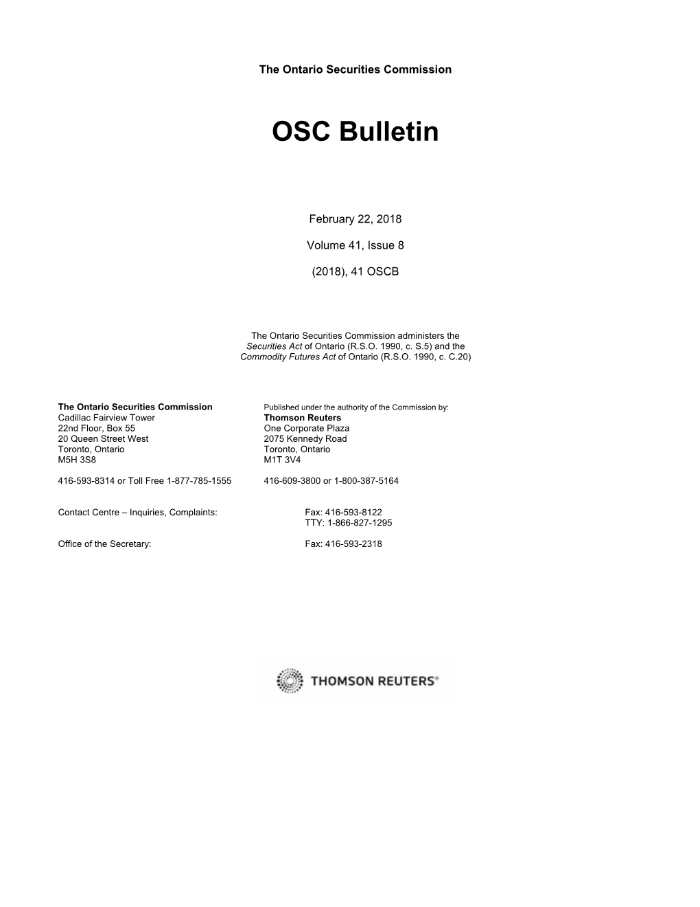 OSC Bulletin