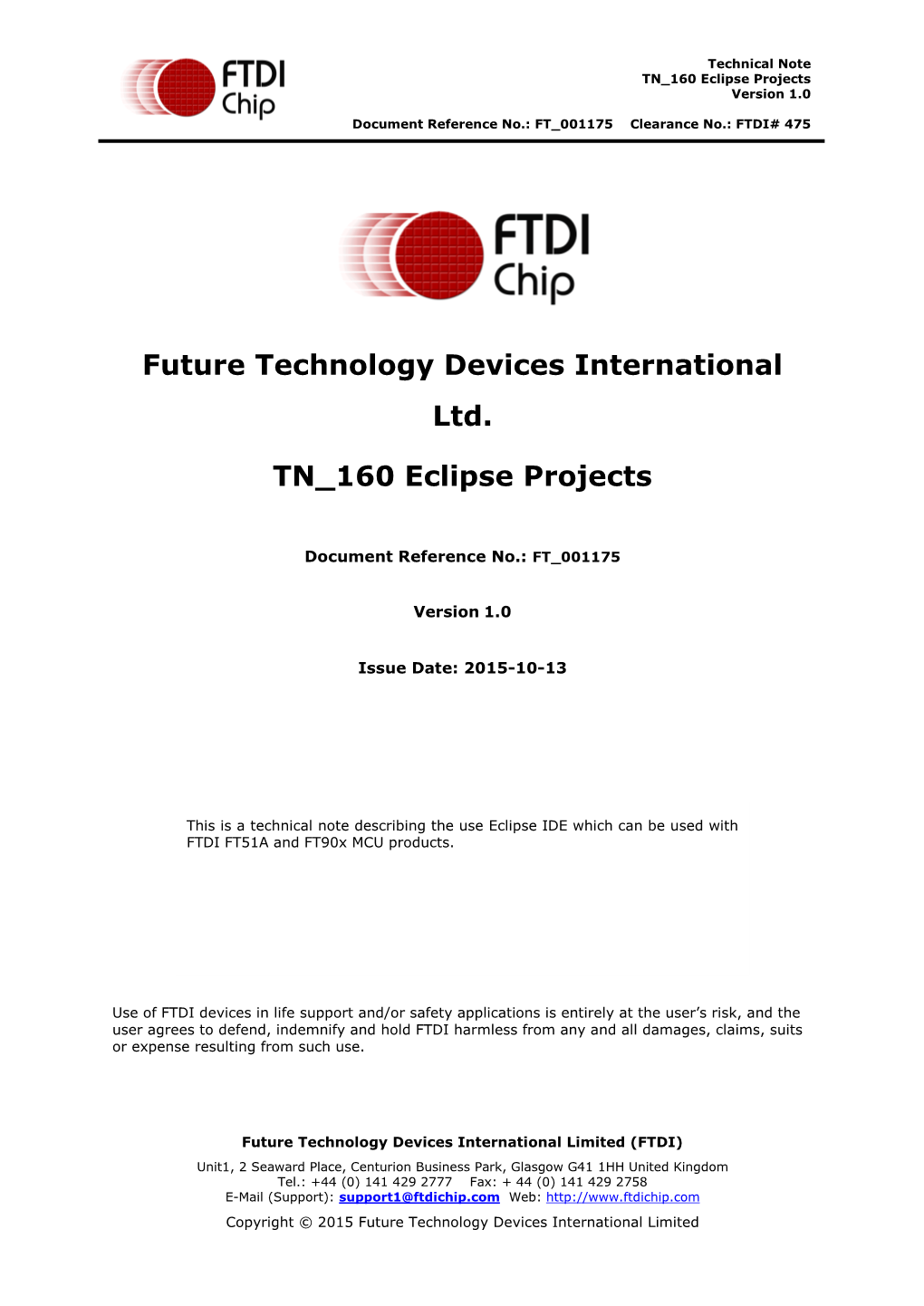 TN 160 Eclipse Projects Version 1.0