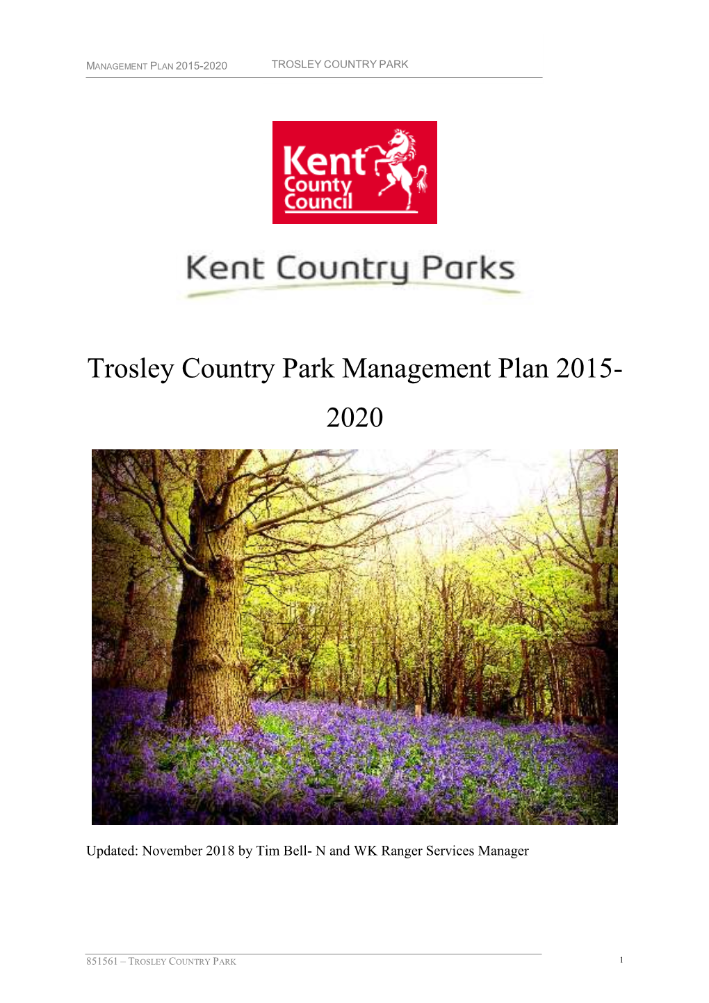 Trosley Country Park Management Plan 2015- 2020