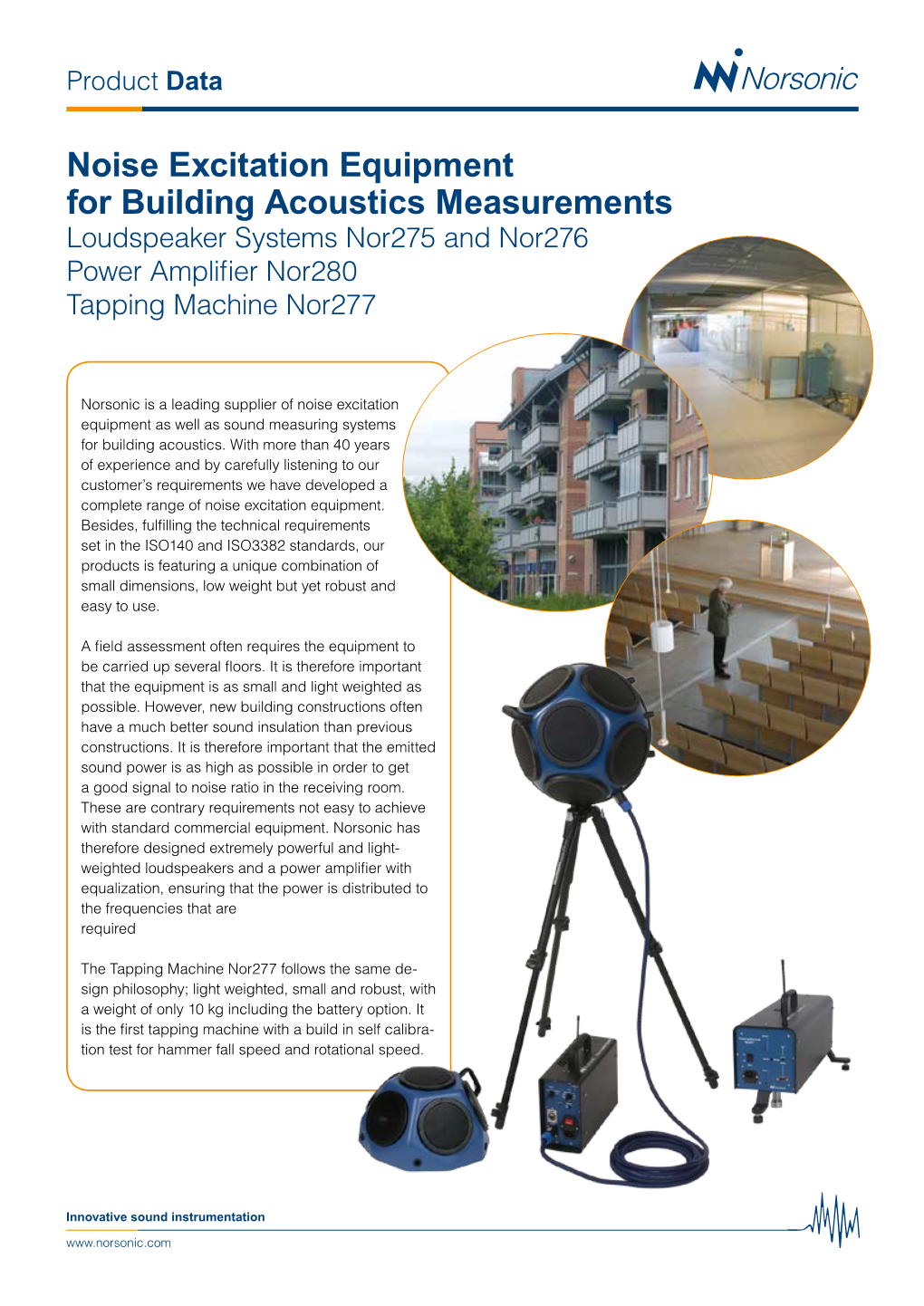 Product Data Norsonic Noise Excitation Equipment for Building Acoustic