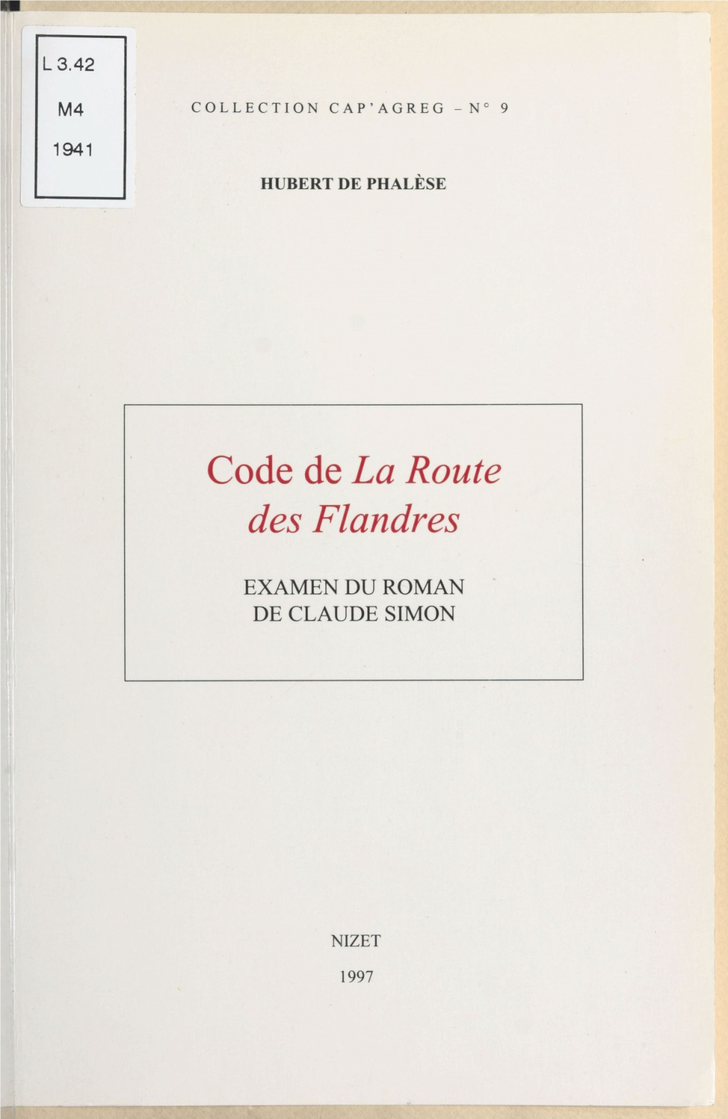 Examen Du Roman De Claude Simon