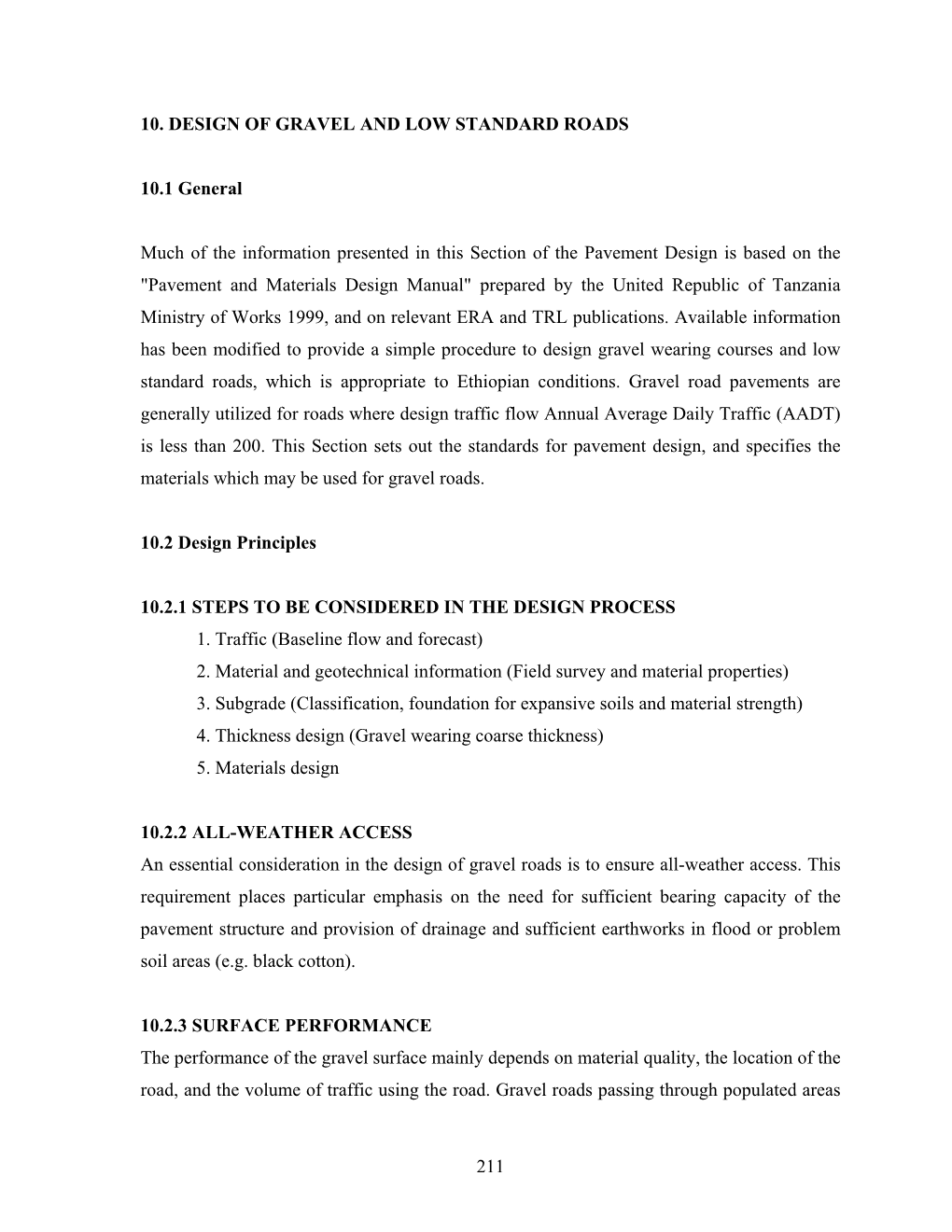 10. Design of Gravel and Low Standard Roads