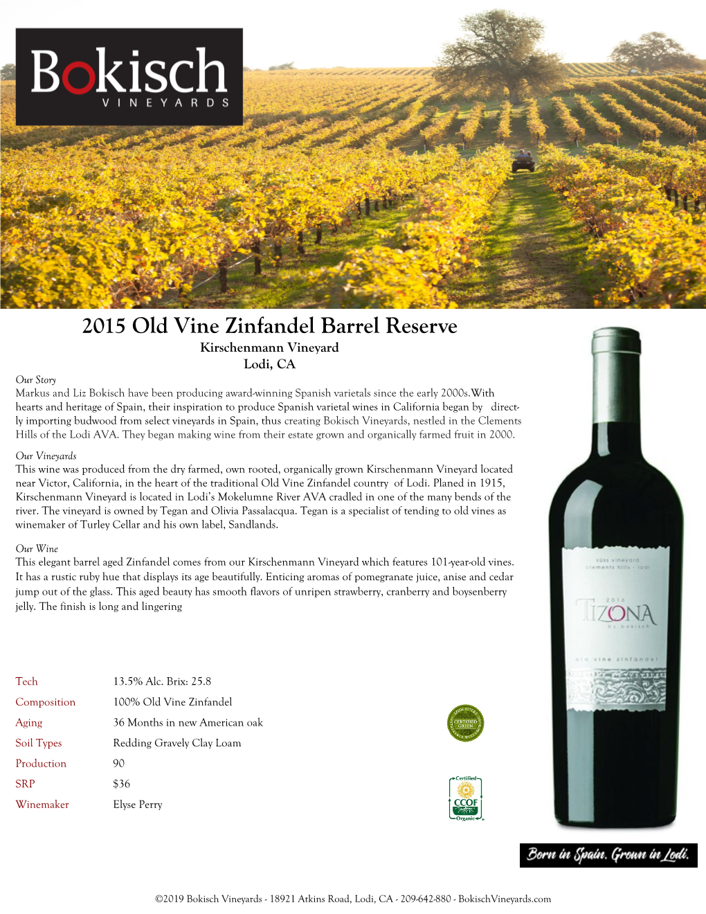 2015 Old Vine Zinfandel Barrel Reserve