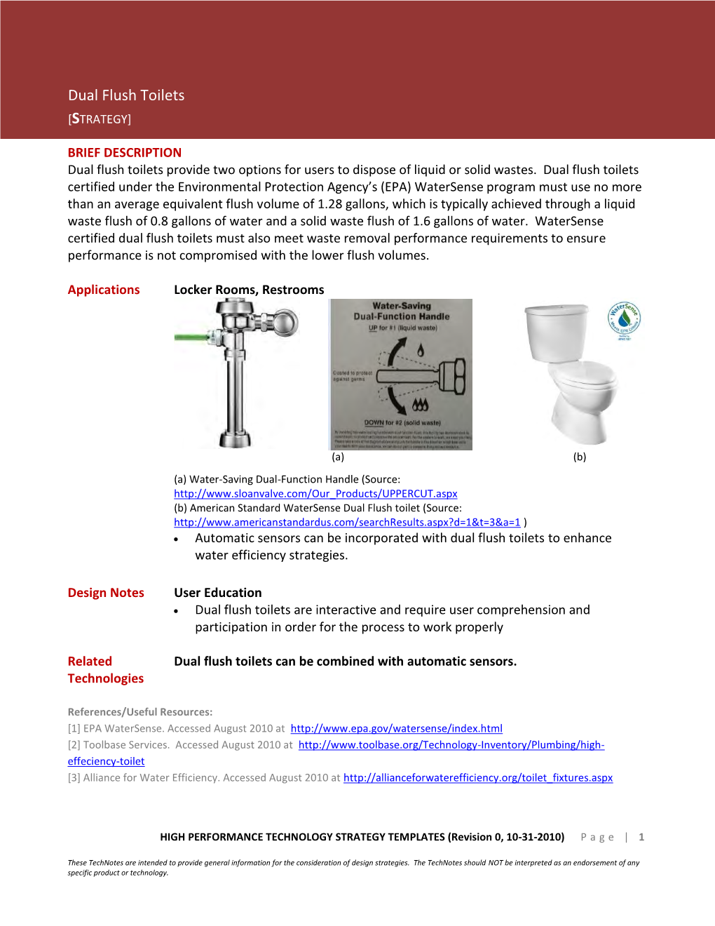 Technote 05 Fixtures Dual Flush Toilets