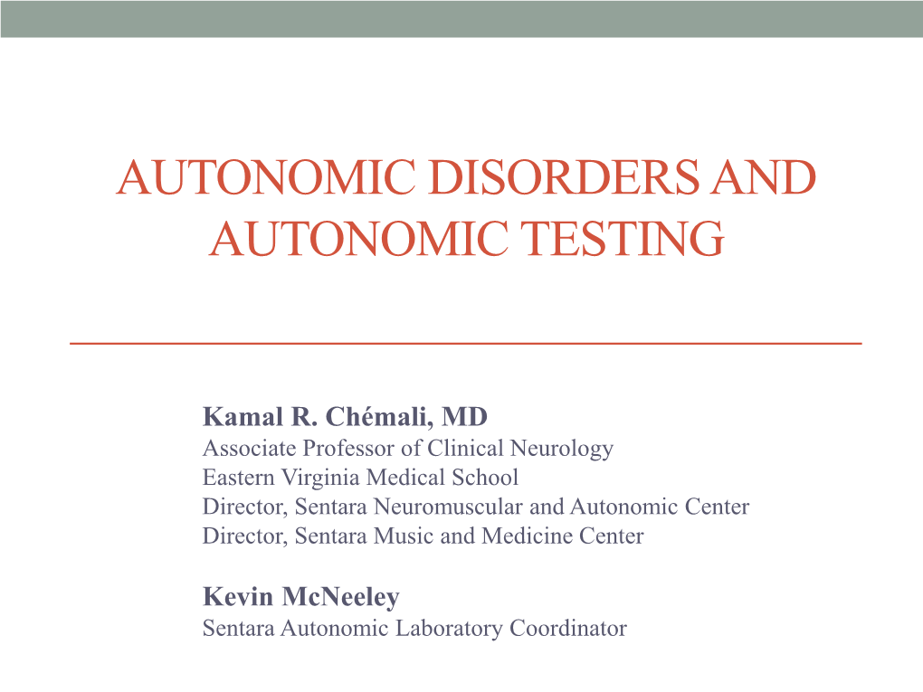 Metabolic and Other Causes of Dysautonomia, Orthostatic