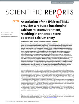 Association of the IP3R to STIM1 Provides a Reduced Intraluminal