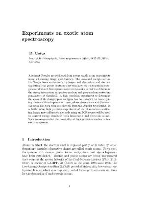 Experiments on Exotic Atom Spectroscopy