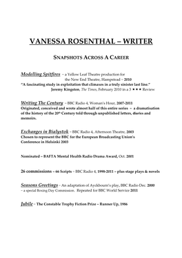 Vanessa Rosenthal – Writer