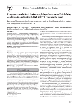 Progressive Multifocal Leukoencephalopathy As an AIDS-Defining Condition in a Patient with High CD4+ T-Lymphocyte Count